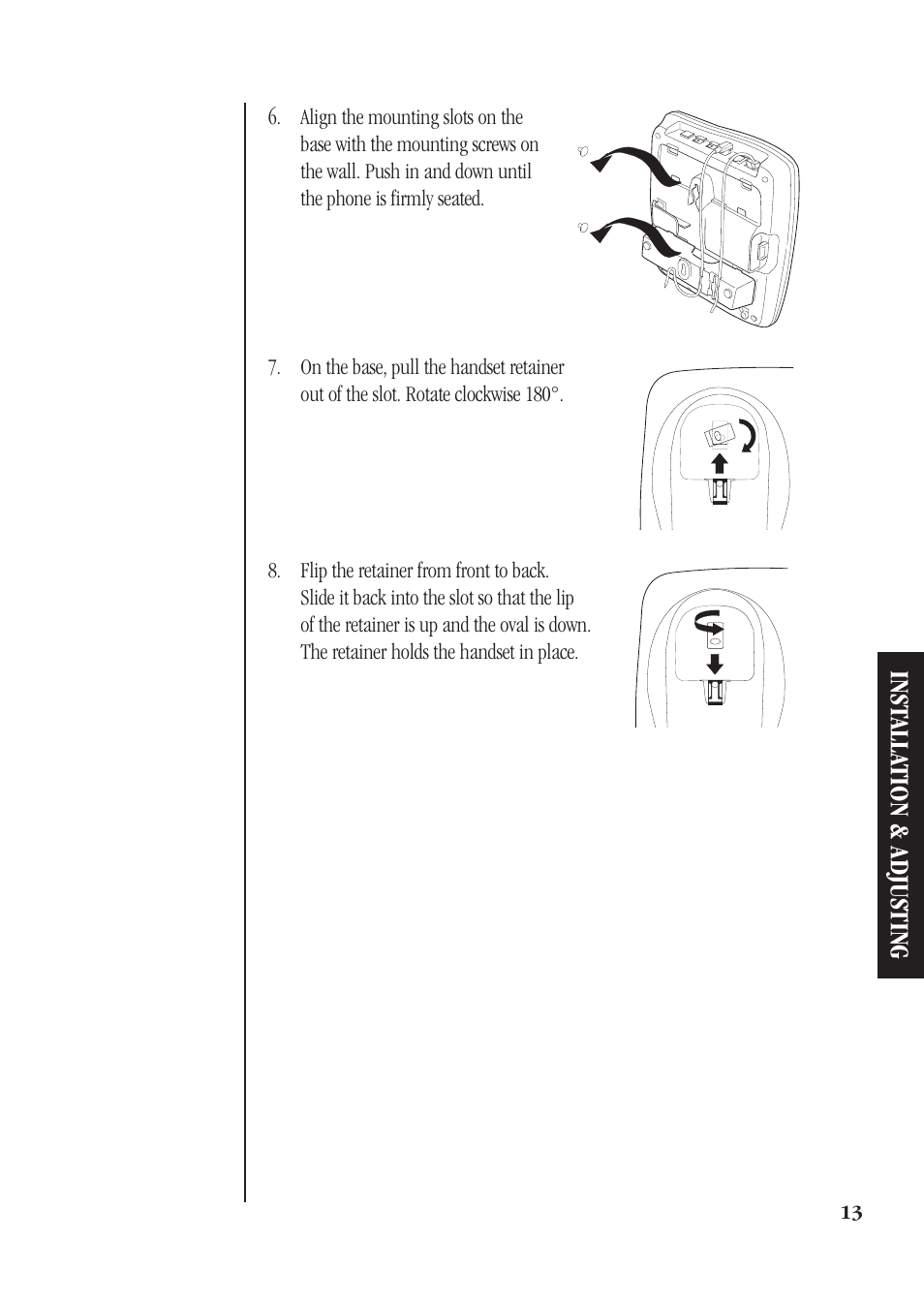 Inst alla tion & adjusting | Uniden DGMax DGA940 User Manual | Page 16 / 42