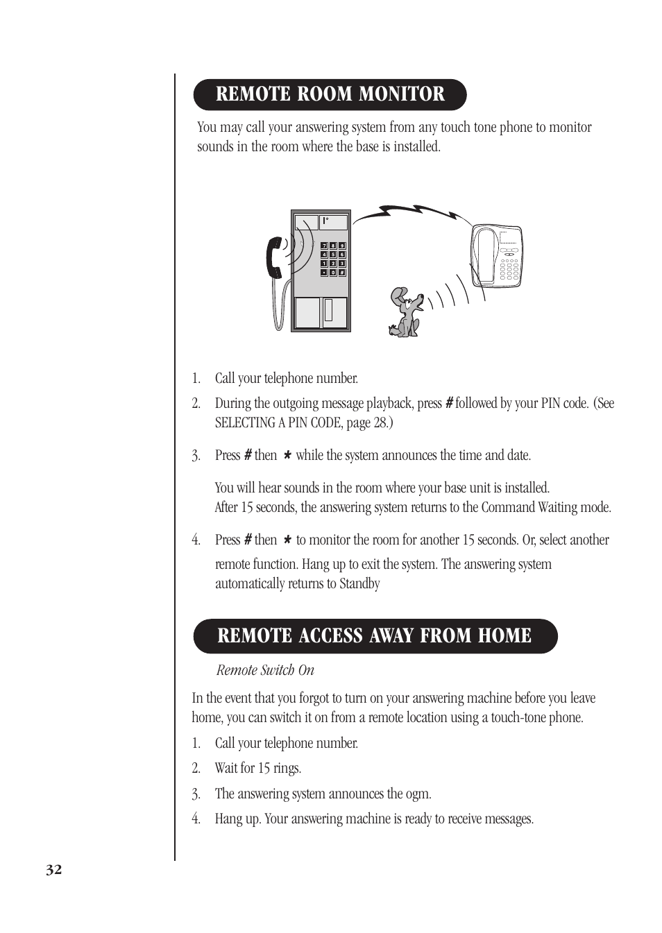 Remote access away from home remote room monitor | Uniden DGMax DGA940 User Manual | Page 35 / 42