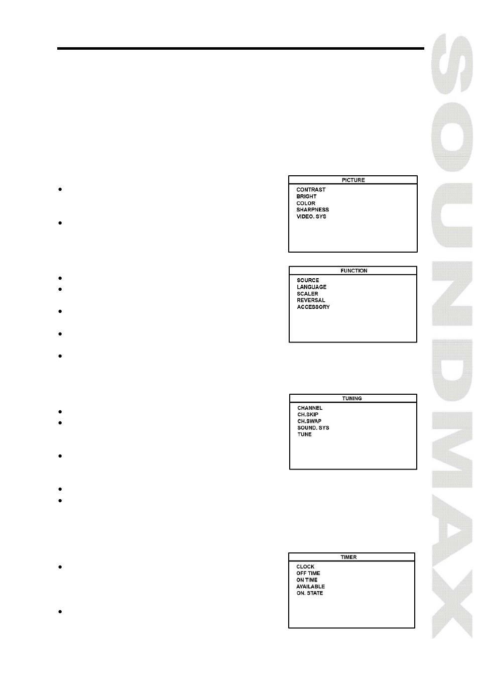 Menu opera tion | SoundMax SM-LCD710 User Manual | Page 7 / 19