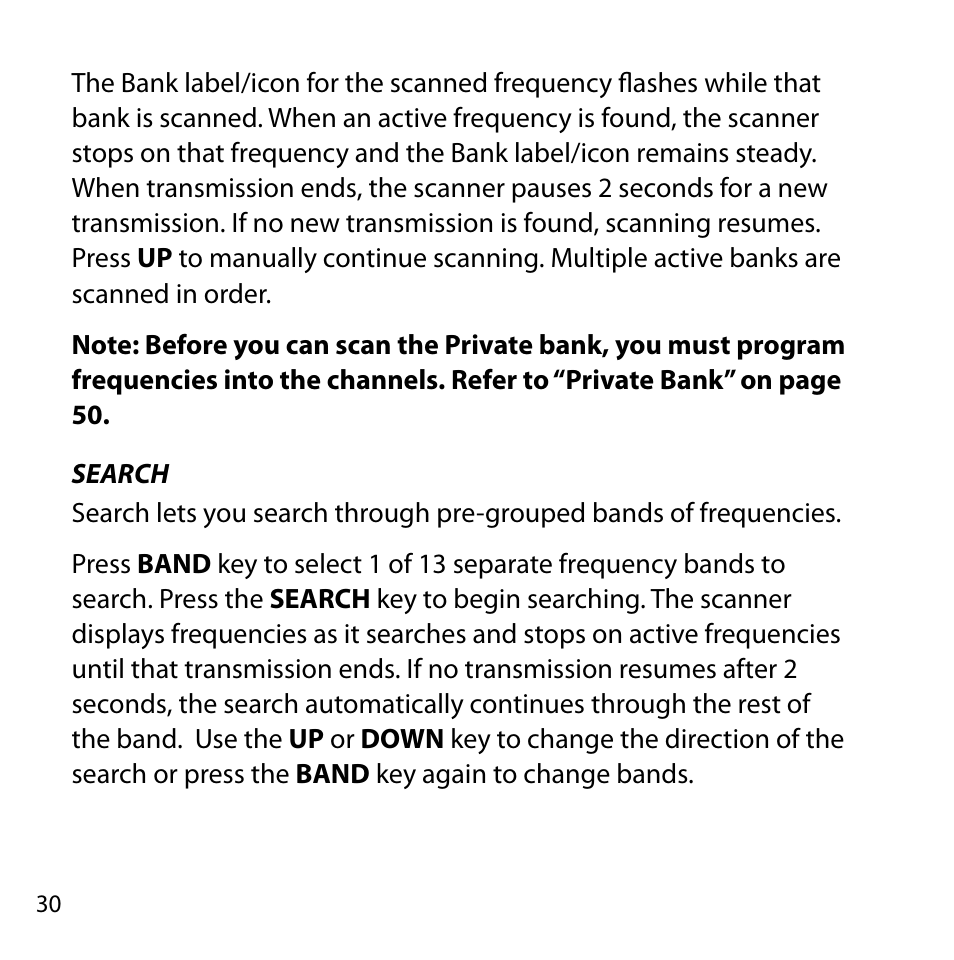 Search | Uniden BC355C User Manual | Page 30 / 68