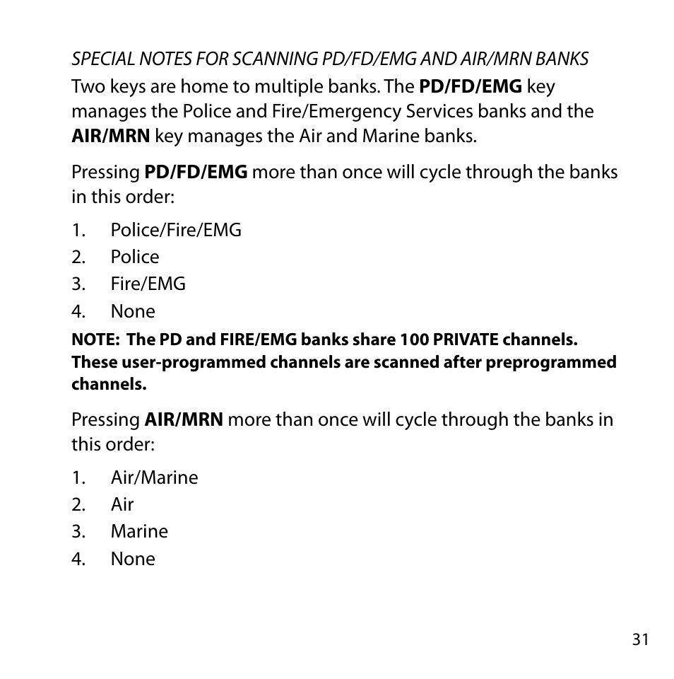 Uniden BC355C User Manual | Page 31 / 68