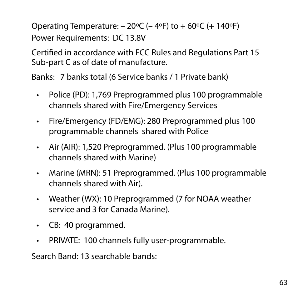 Uniden BC355C User Manual | Page 63 / 68