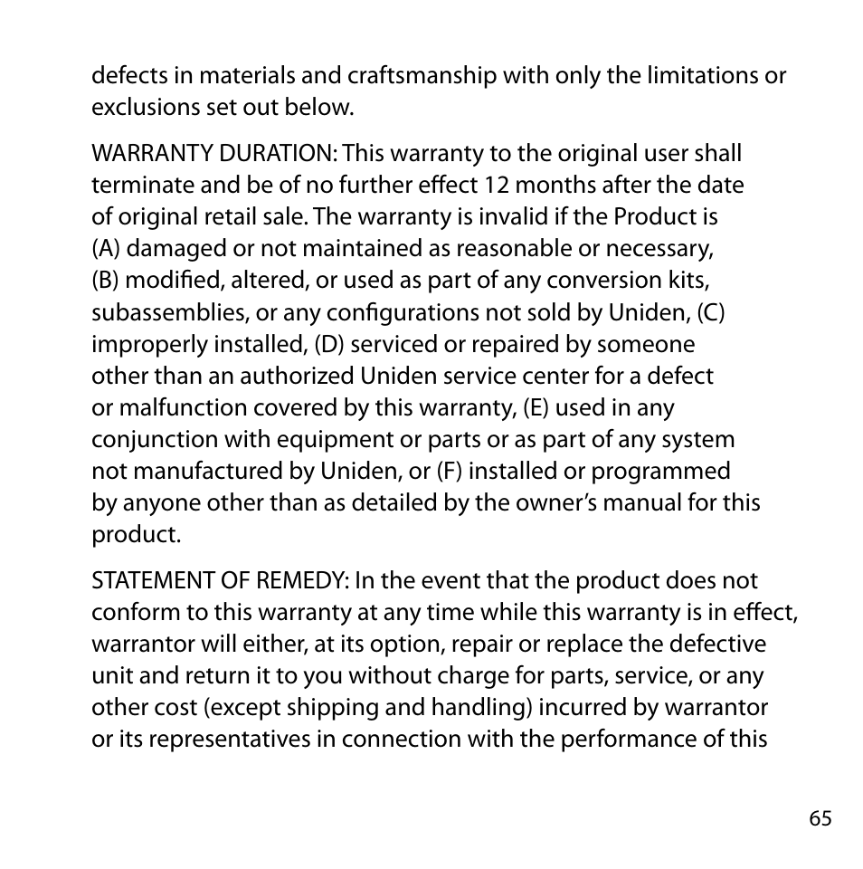 Uniden BC355C User Manual | Page 65 / 68