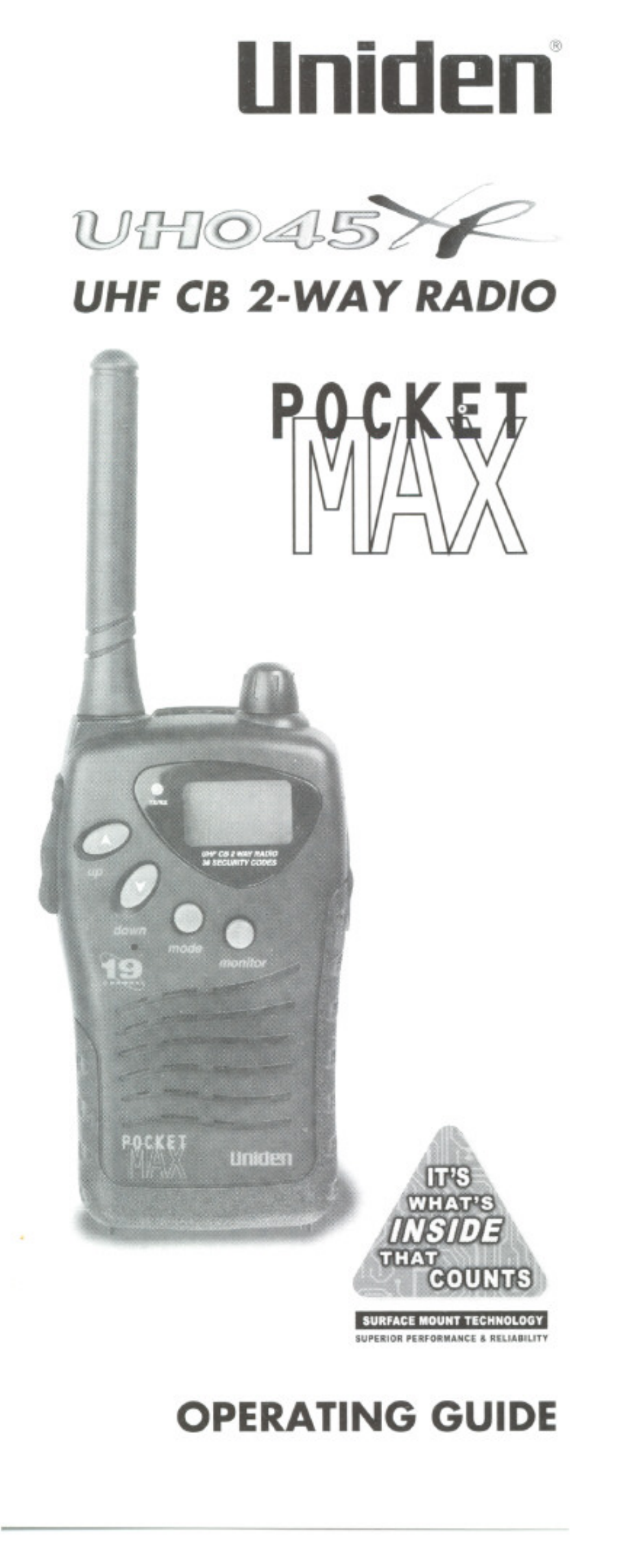 Uniden POCKET MAX UHO45XR User Manual | 20 pages