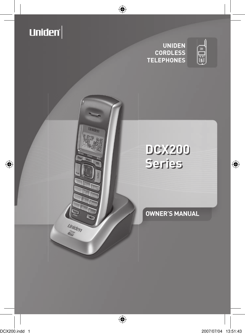 Uniden DCX200 Series User Manual | 24 pages