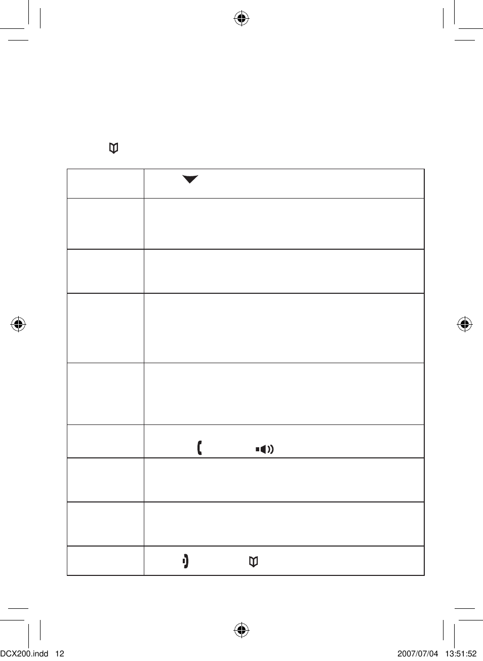 Using the phonebook | Uniden DCX200 Series User Manual | Page 13 / 24