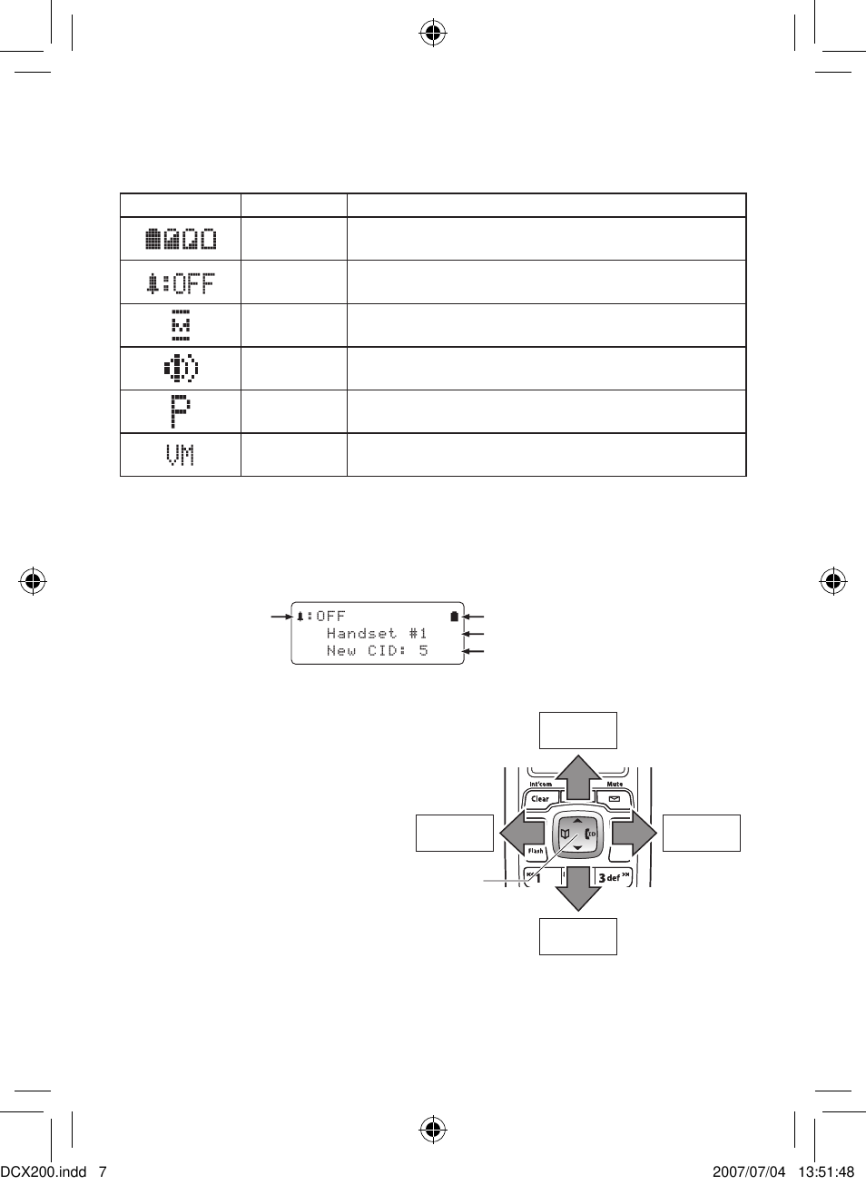 Reading the display, The standby screen, Using the four-way function key | Uniden DCX200 Series User Manual | Page 8 / 24