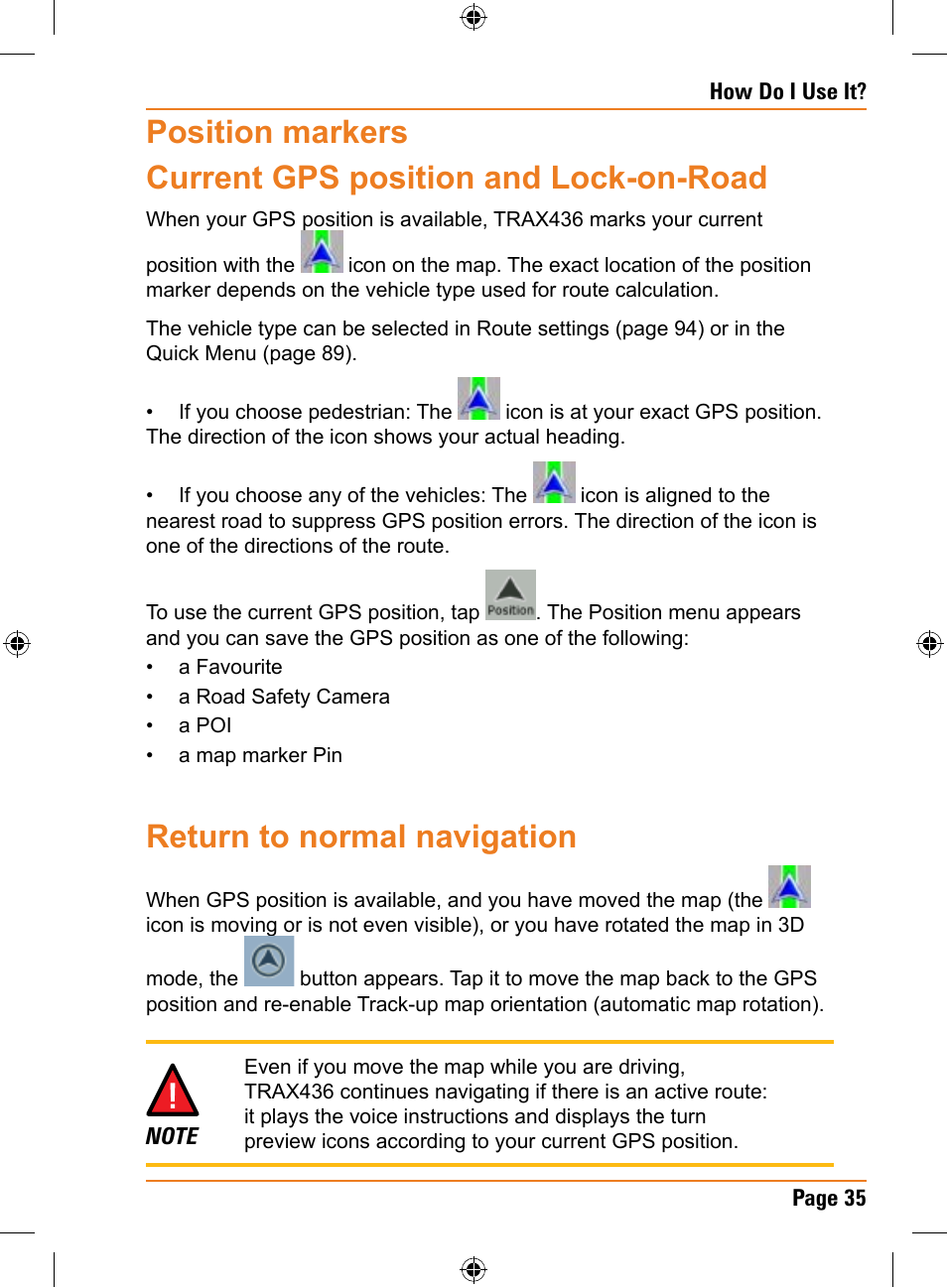 Return to normal navigation | Uniden TRAX436 User Manual | Page 35 / 132
