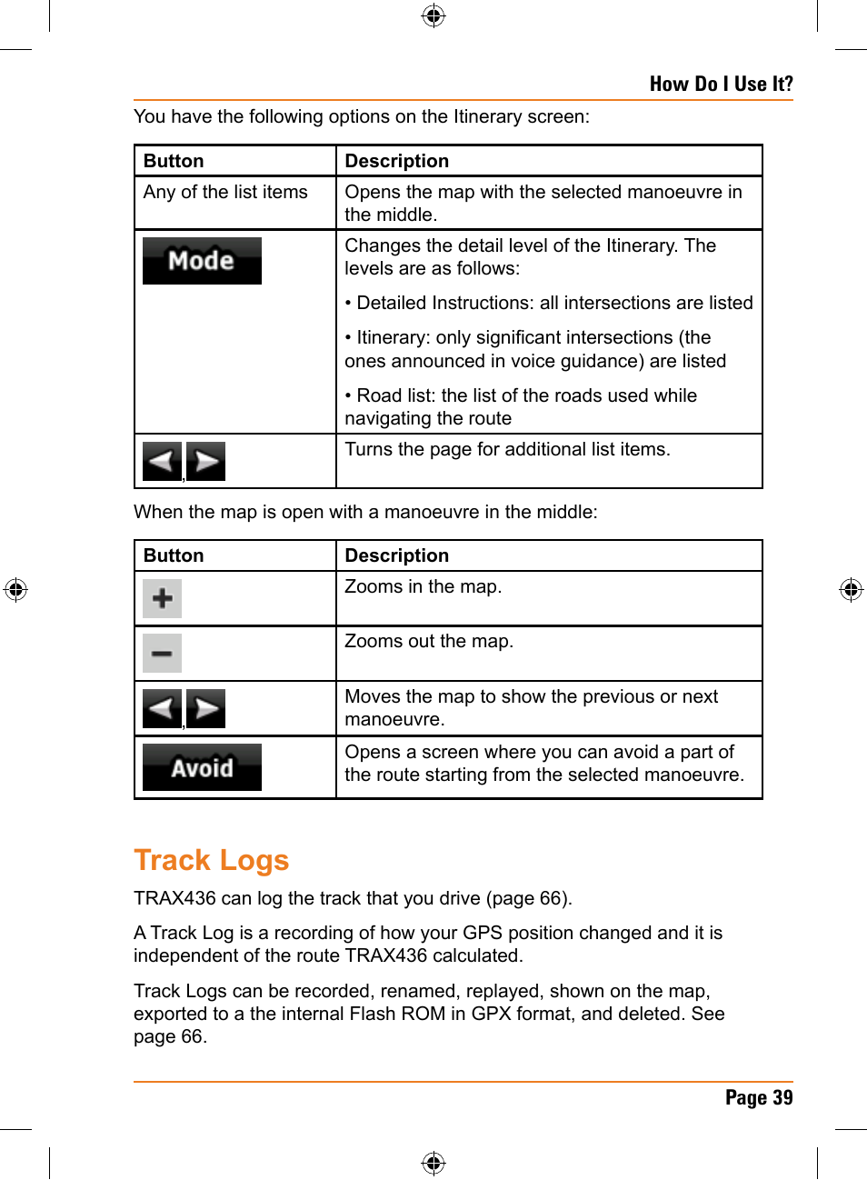 Track logs | Uniden TRAX436 User Manual | Page 39 / 132
