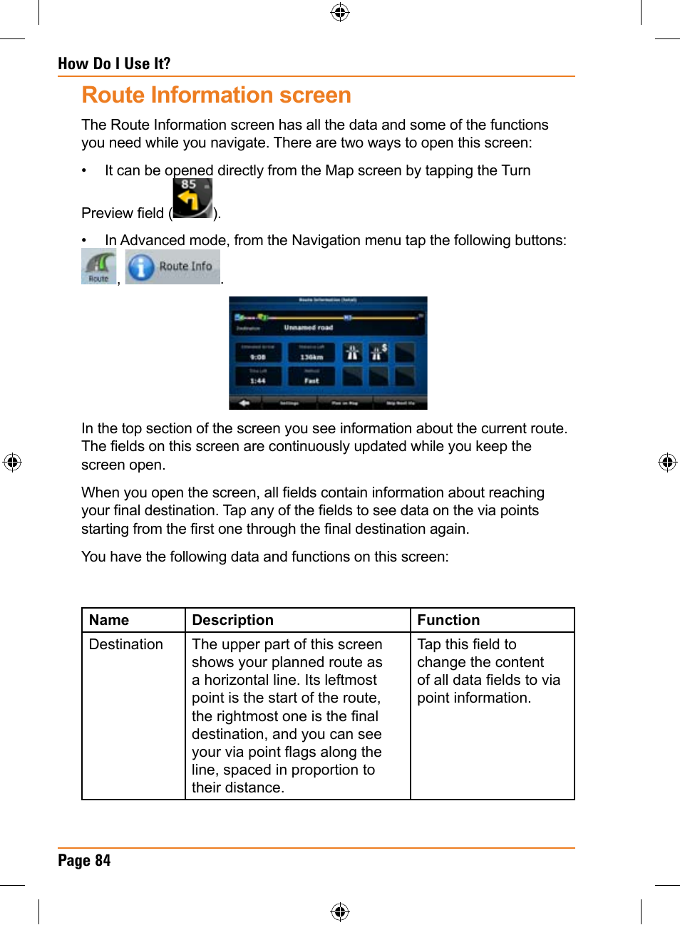 Route information screen | Uniden TRAX436 User Manual | Page 84 / 132