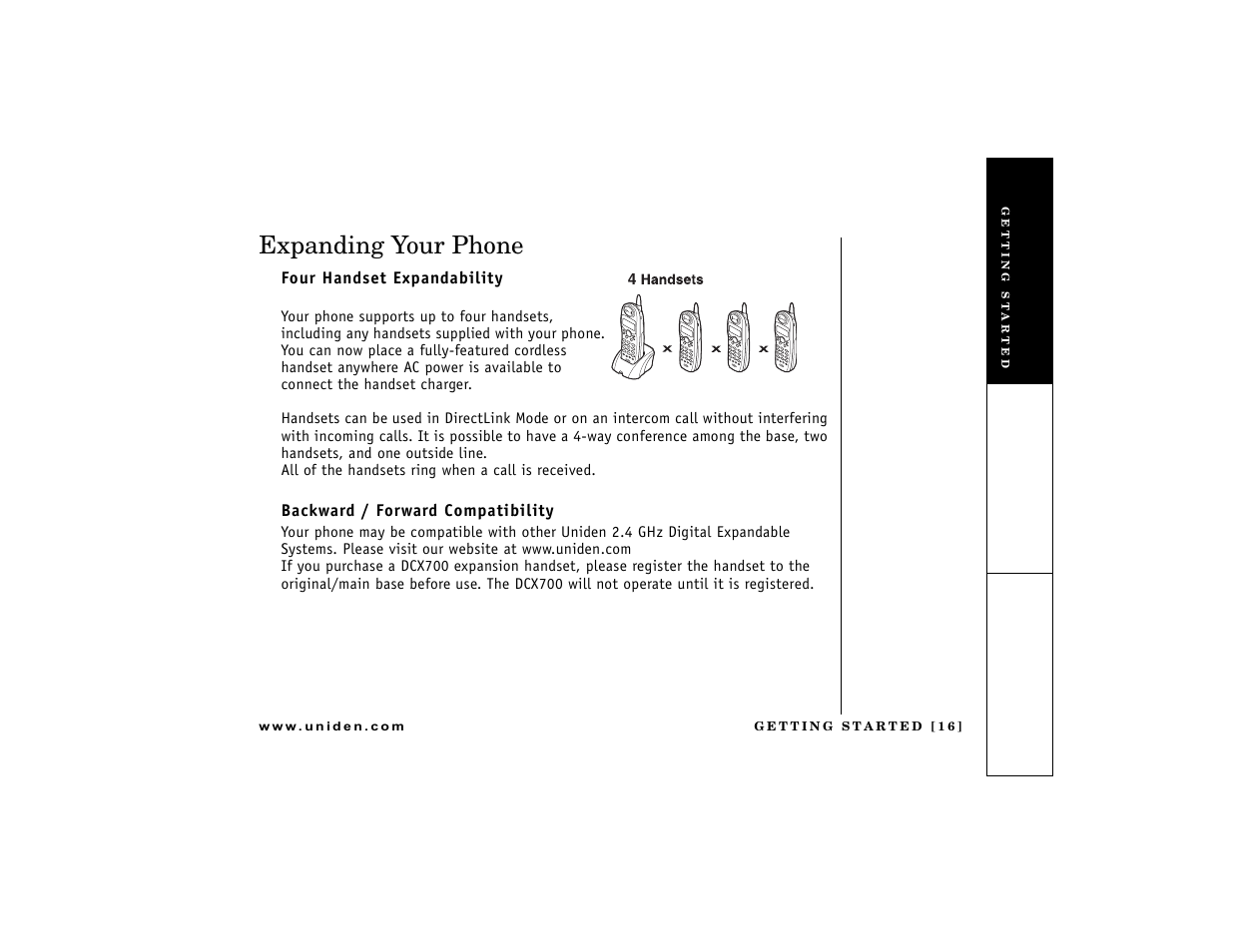 Expanding your phone | Uniden DCT7488 User Manual | Page 17 / 96