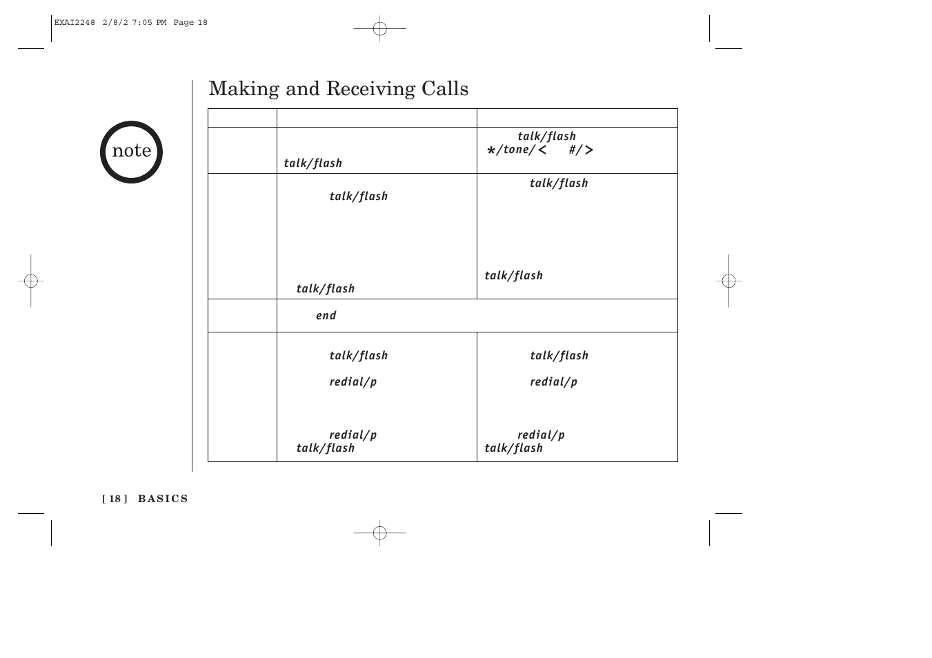 Making and receiving calls | Uniden EXAI2248 series User Manual | Page 20 / 68