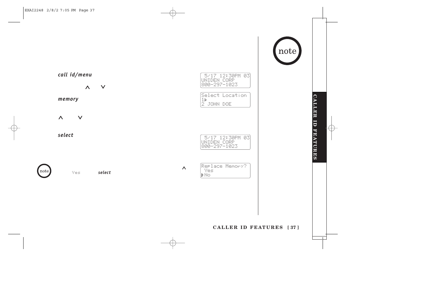 Uniden EXAI2248 series User Manual | Page 39 / 68