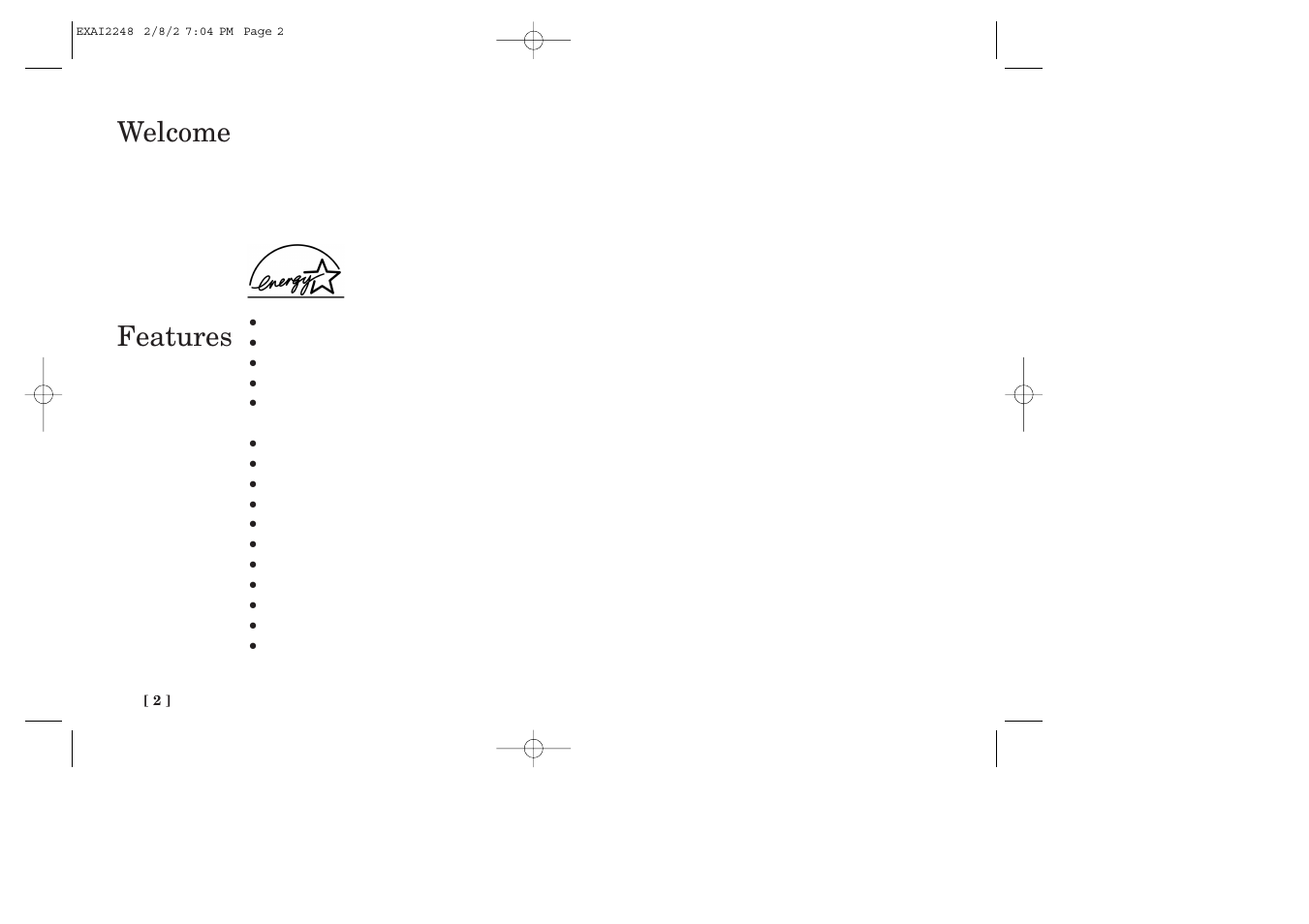 Welcome, Features | Uniden EXAI2248 series User Manual | Page 4 / 68
