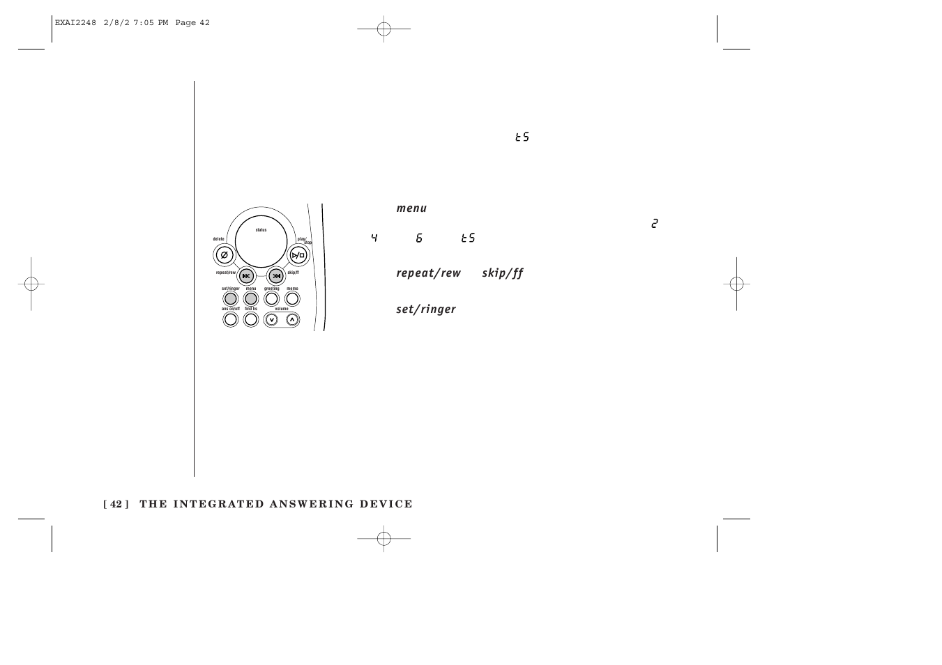 Setting the ring time | Uniden EXAI2248 series User Manual | Page 44 / 68