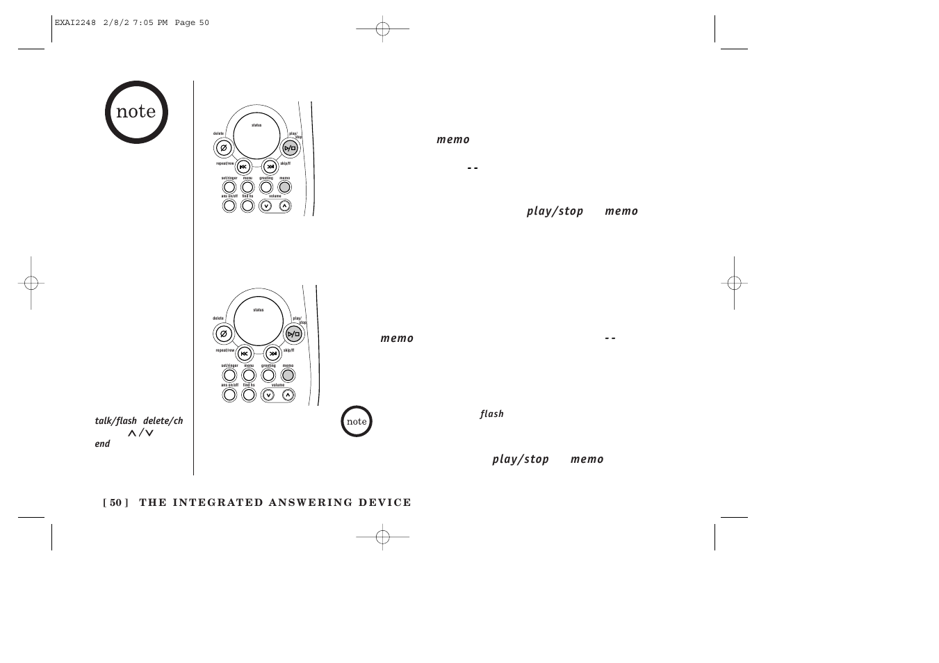 Recording a conversation | Uniden EXAI2248 series User Manual | Page 52 / 68