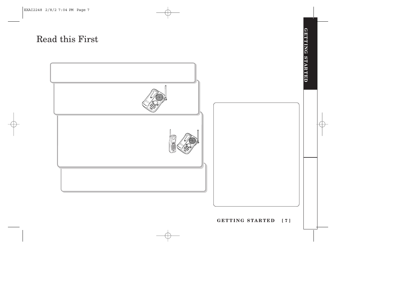 Read this first, Step 1, Step 2 | Step 3, Step 4 | Uniden EXAI2248 series User Manual | Page 9 / 68