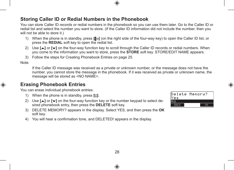 Erasing phonebook entries | Uniden DSS7915+1 User Manual | Page 29 / 64