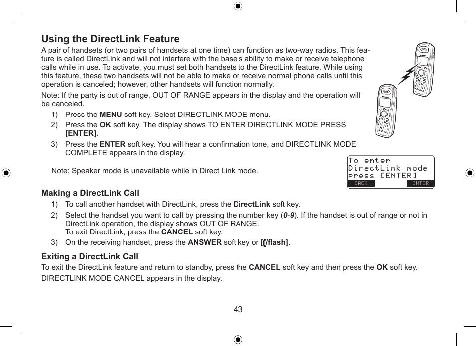 Using the directlink feature | Uniden DSS7915+1 User Manual | Page 44 / 64