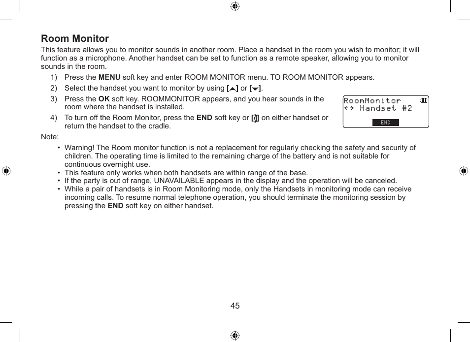 Room monitor | Uniden DSS7915+1 User Manual | Page 46 / 64