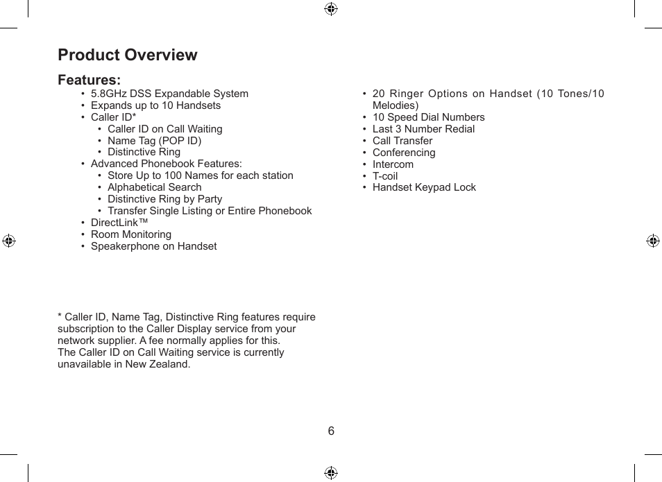 Product overview, Features | Uniden DSS7915+1 User Manual | Page 7 / 64