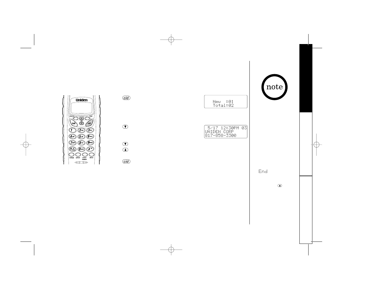 Viewing the caller id message list | Uniden TRU 346 User Manual | Page 31 / 48