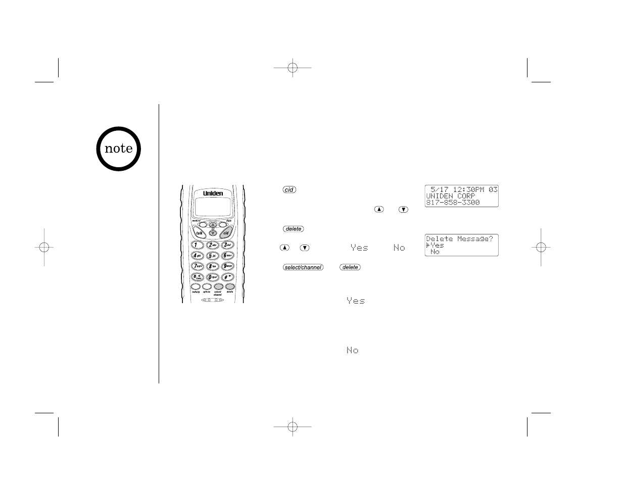 Deleting information from the caller id list | Uniden TRU 346 User Manual | Page 32 / 48