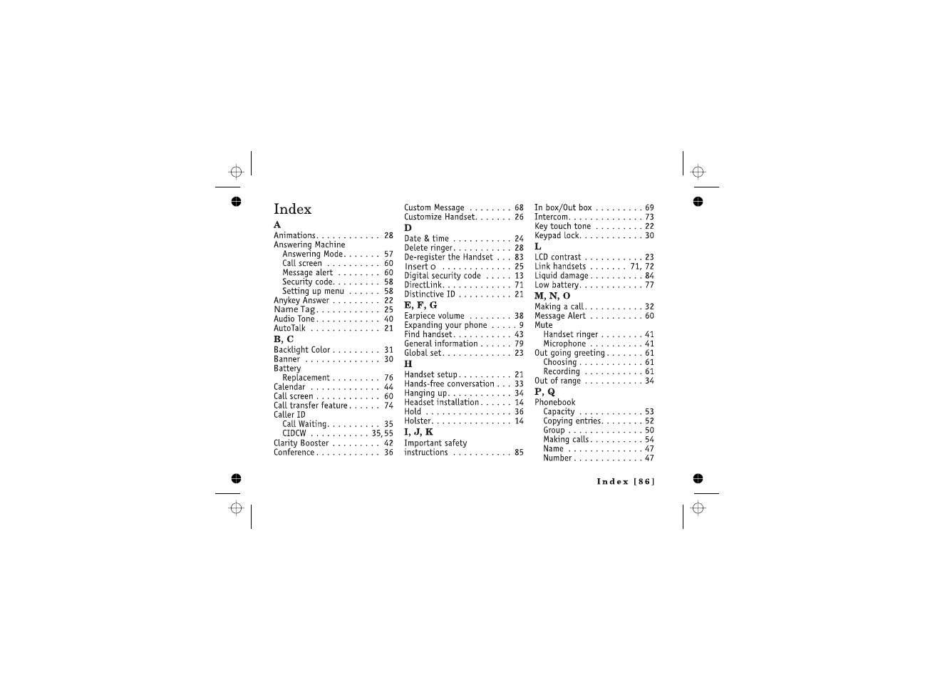 Uniden WDECT2385 User Manual | Page 87 / 92