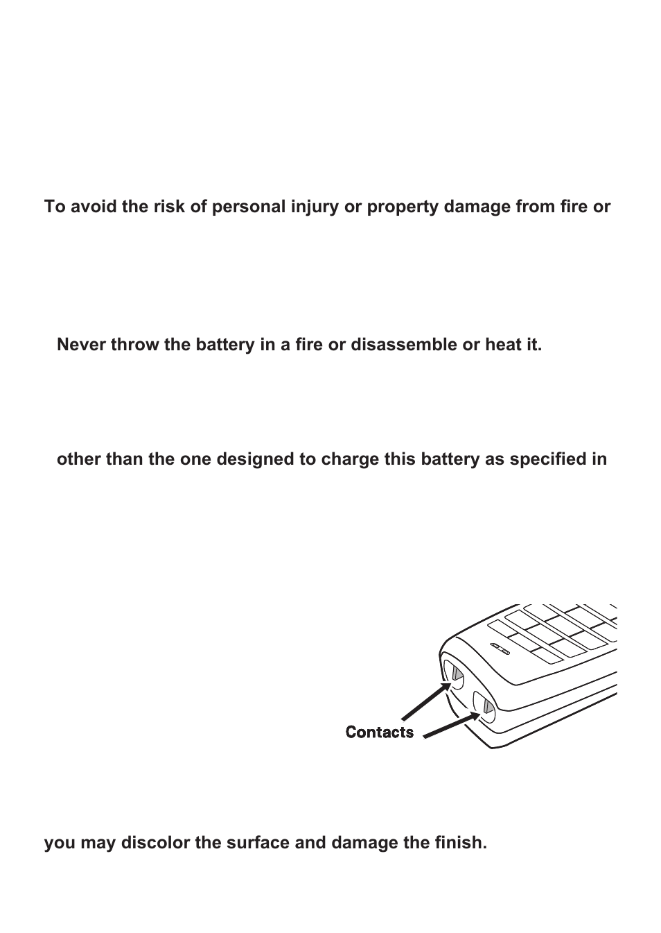 Battery replacement and handling, Clean the battery contacts | Uniden TCX950 User Manual | Page 19 / 24