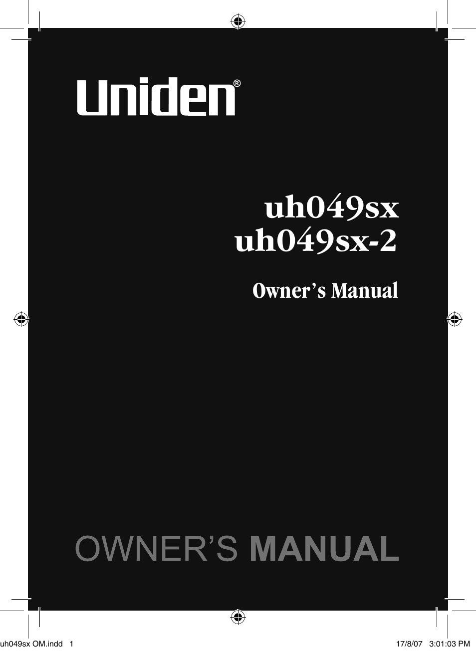 Uniden uh049sx-2 User Manual | 28 pages