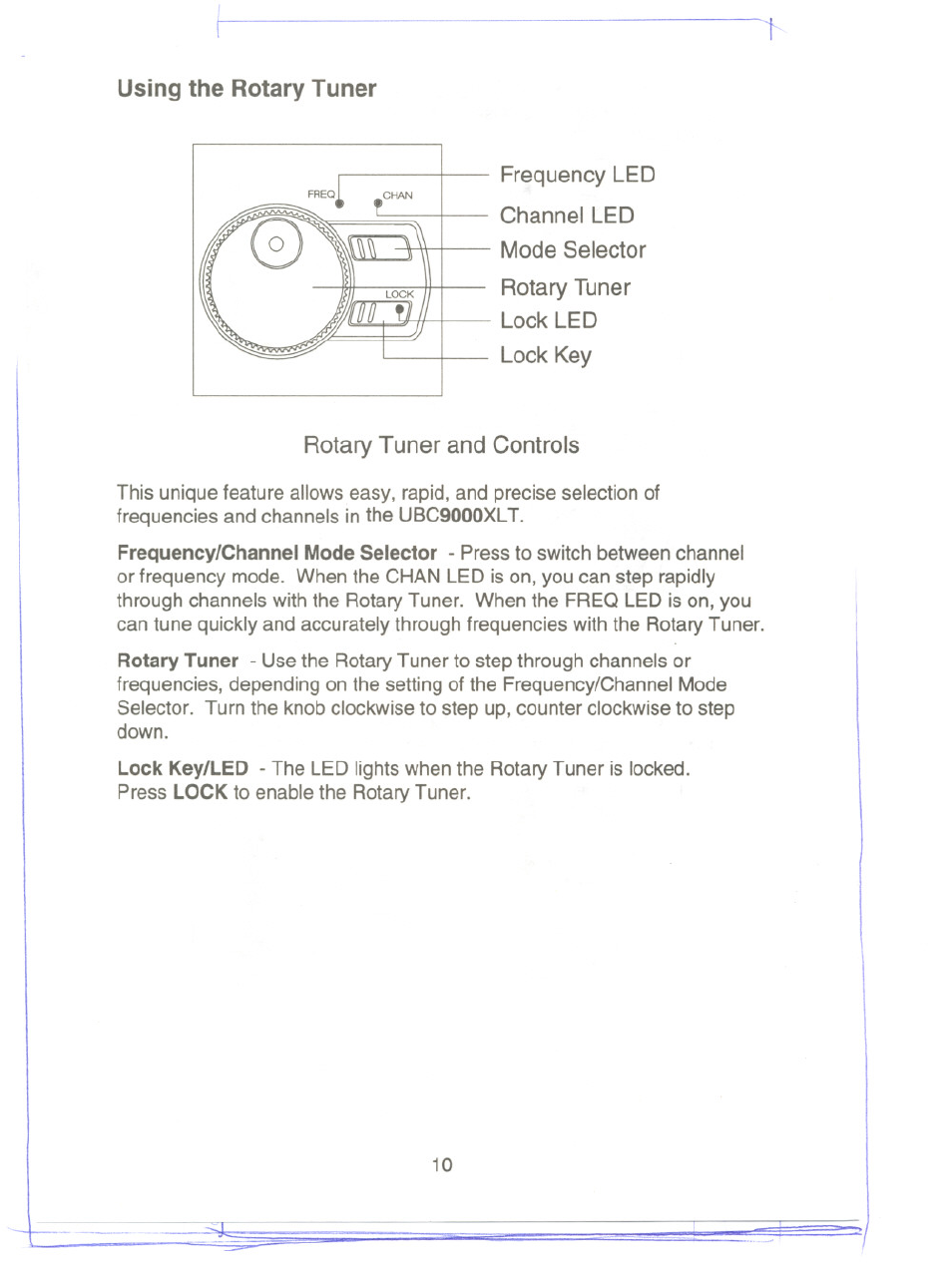 Using the rotary tuner | Uniden UBC9000XLT User Manual | Page 13 / 58