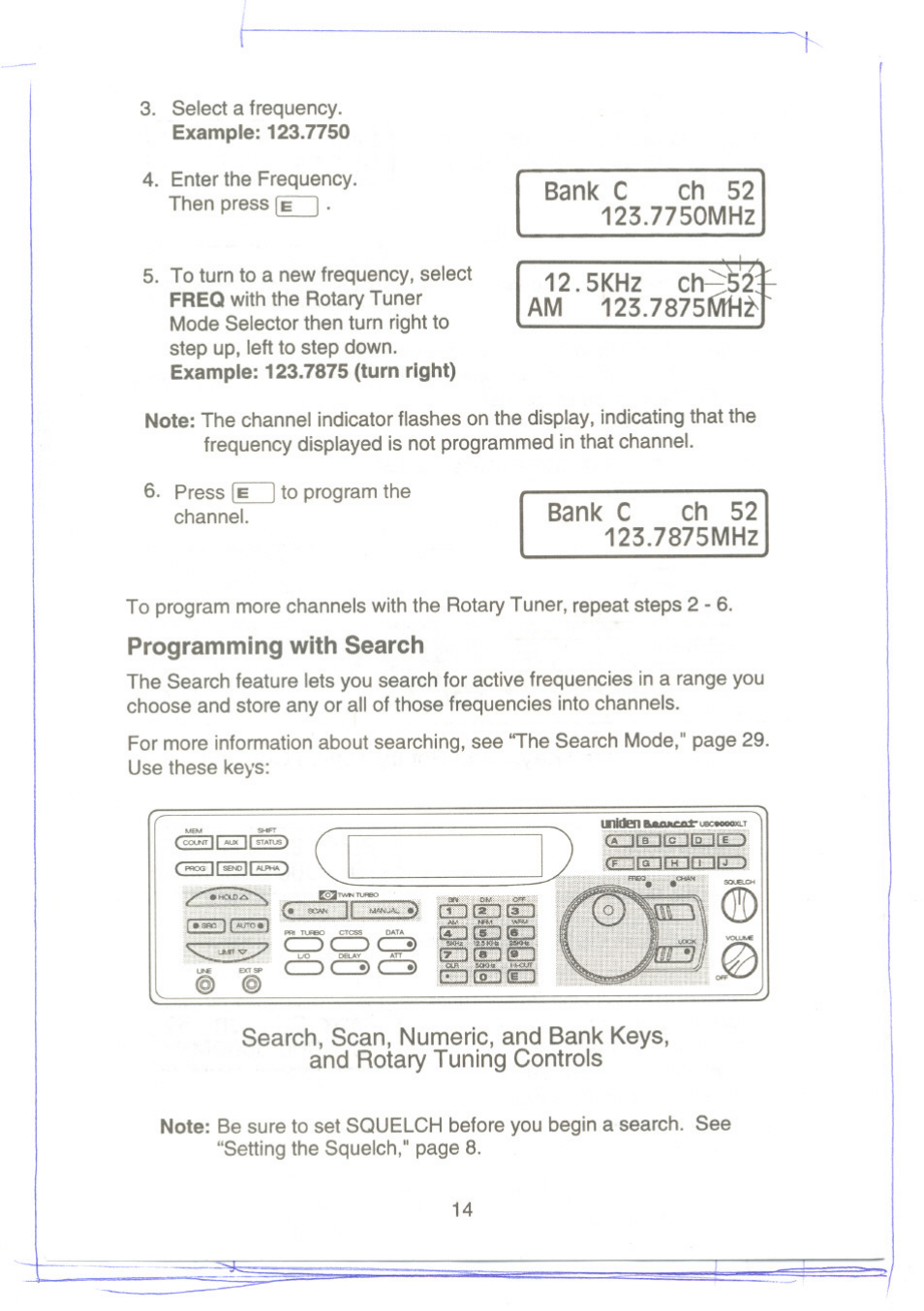 Programming with search | Uniden UBC9000XLT User Manual | Page 17 / 58