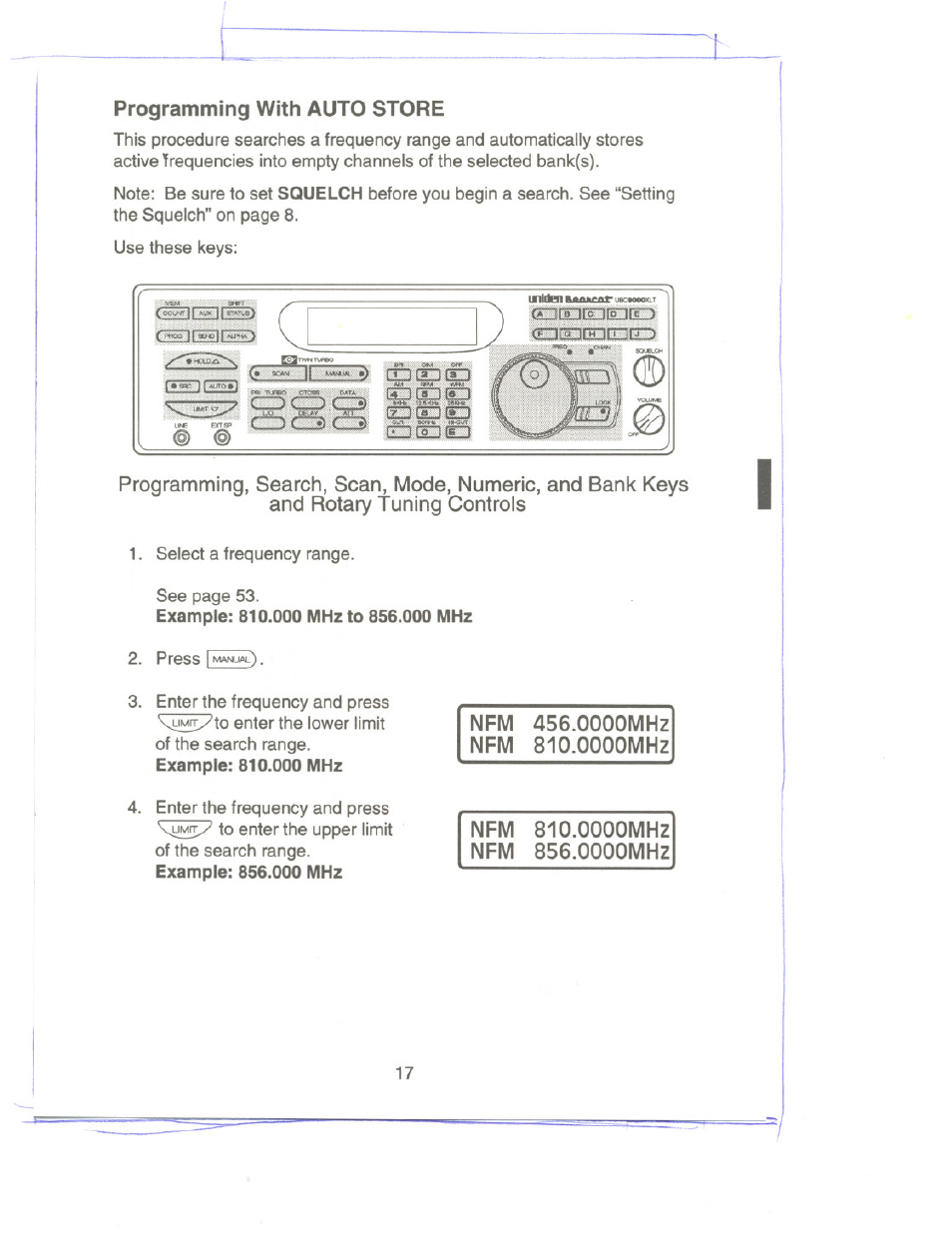 Programming with auto store | Uniden UBC9000XLT User Manual | Page 20 / 58