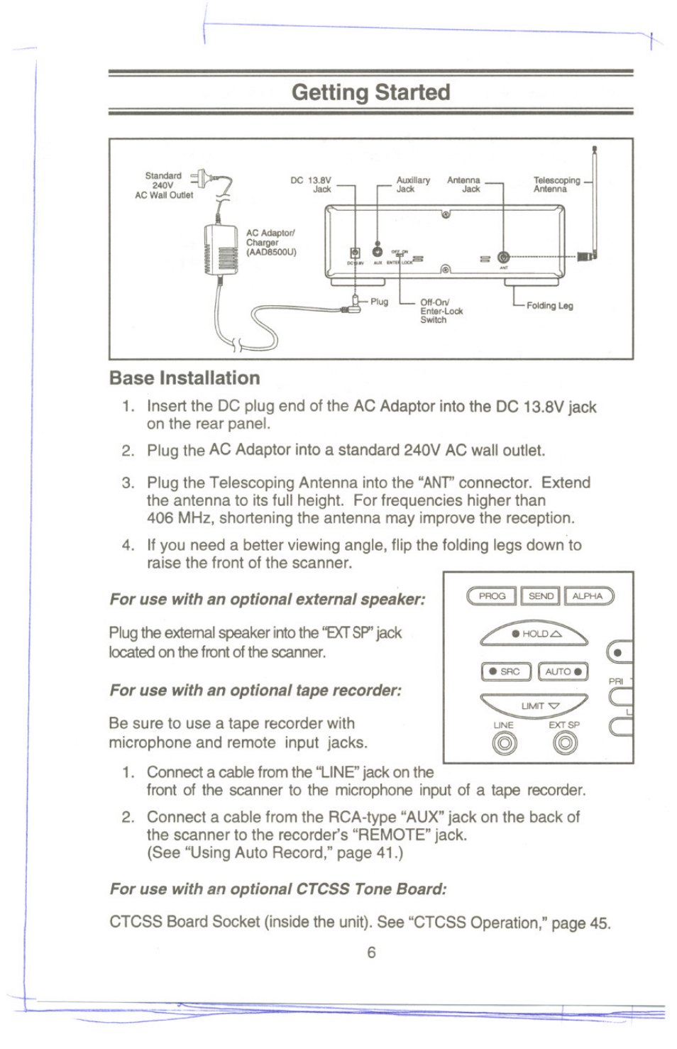 Getting started, 1ee3e | Uniden UBC9000XLT User Manual | Page 9 / 58