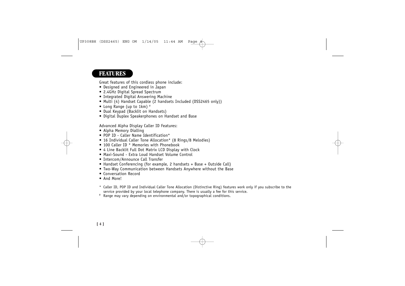 Features | Uniden DSS 2455 User Manual | Page 10 / 76