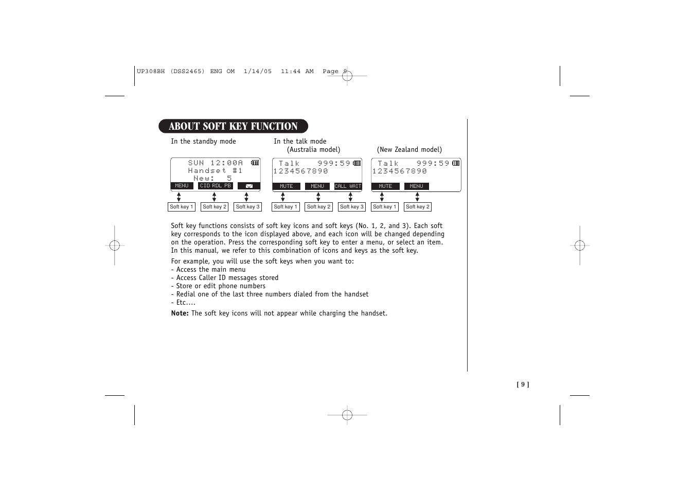 About soft key function | Uniden DSS 2455 User Manual | Page 15 / 76