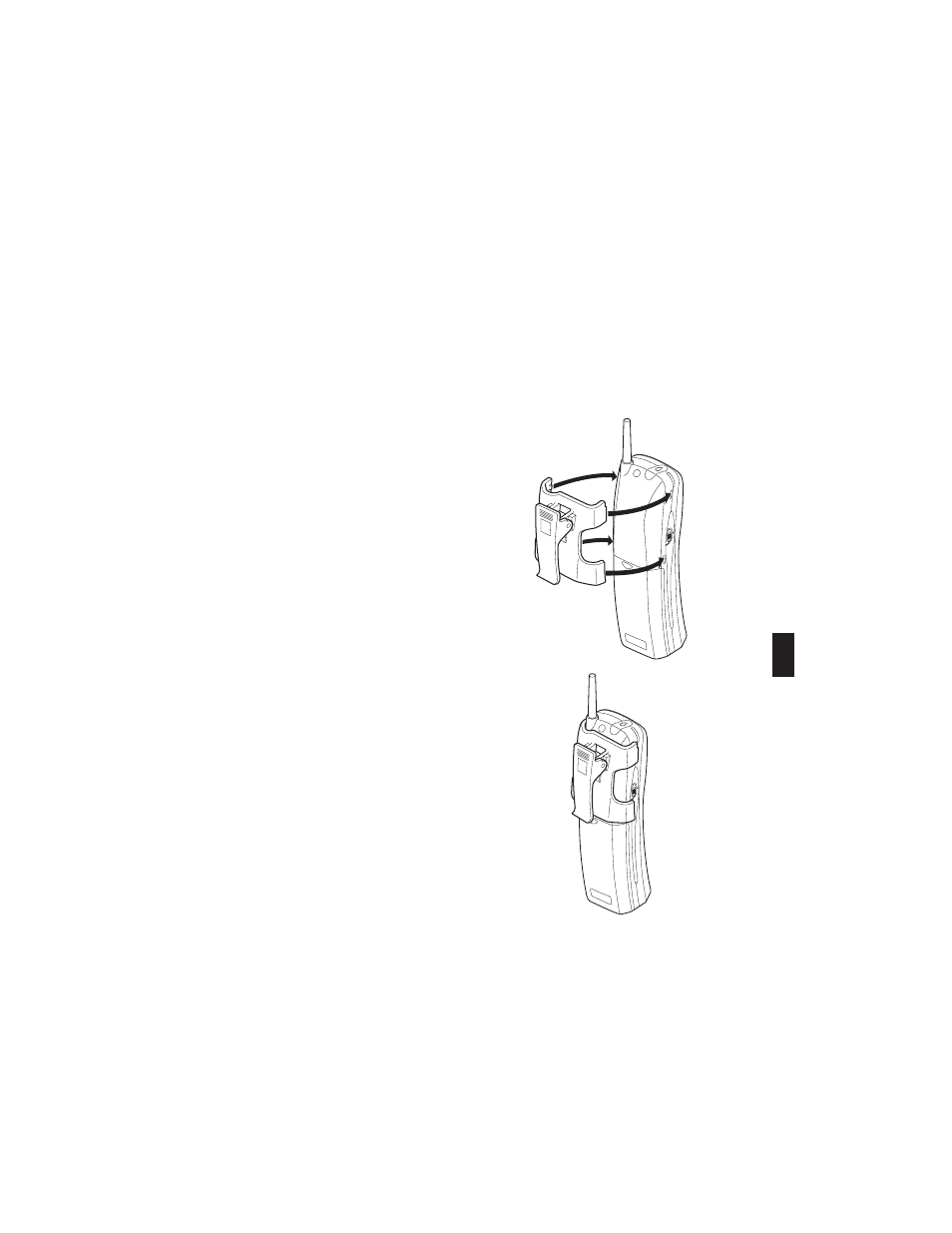 Attaching the beltclip to the handset 17, Attaching the beltclip to the handset | Uniden ANA 9710 User Manual | Page 23 / 46