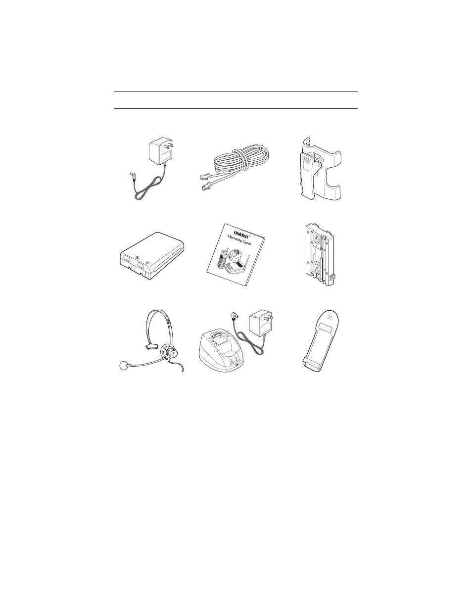 Optional accessories and replacement parts 37, Optional accessories and replacement parts | Uniden ANA 9710 User Manual | Page 43 / 46