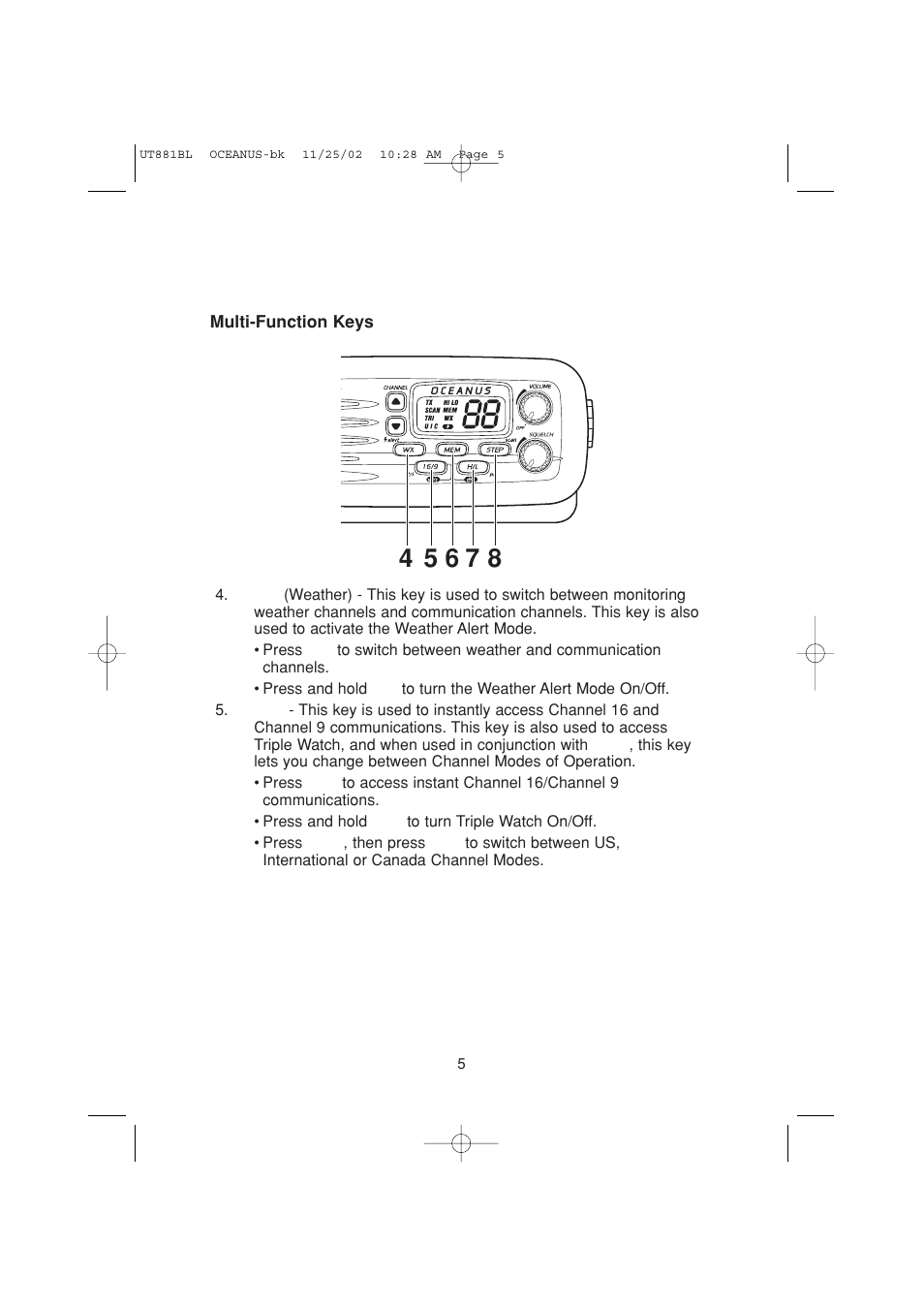 Uniden Marine Radio User Manual | Page 8 / 24