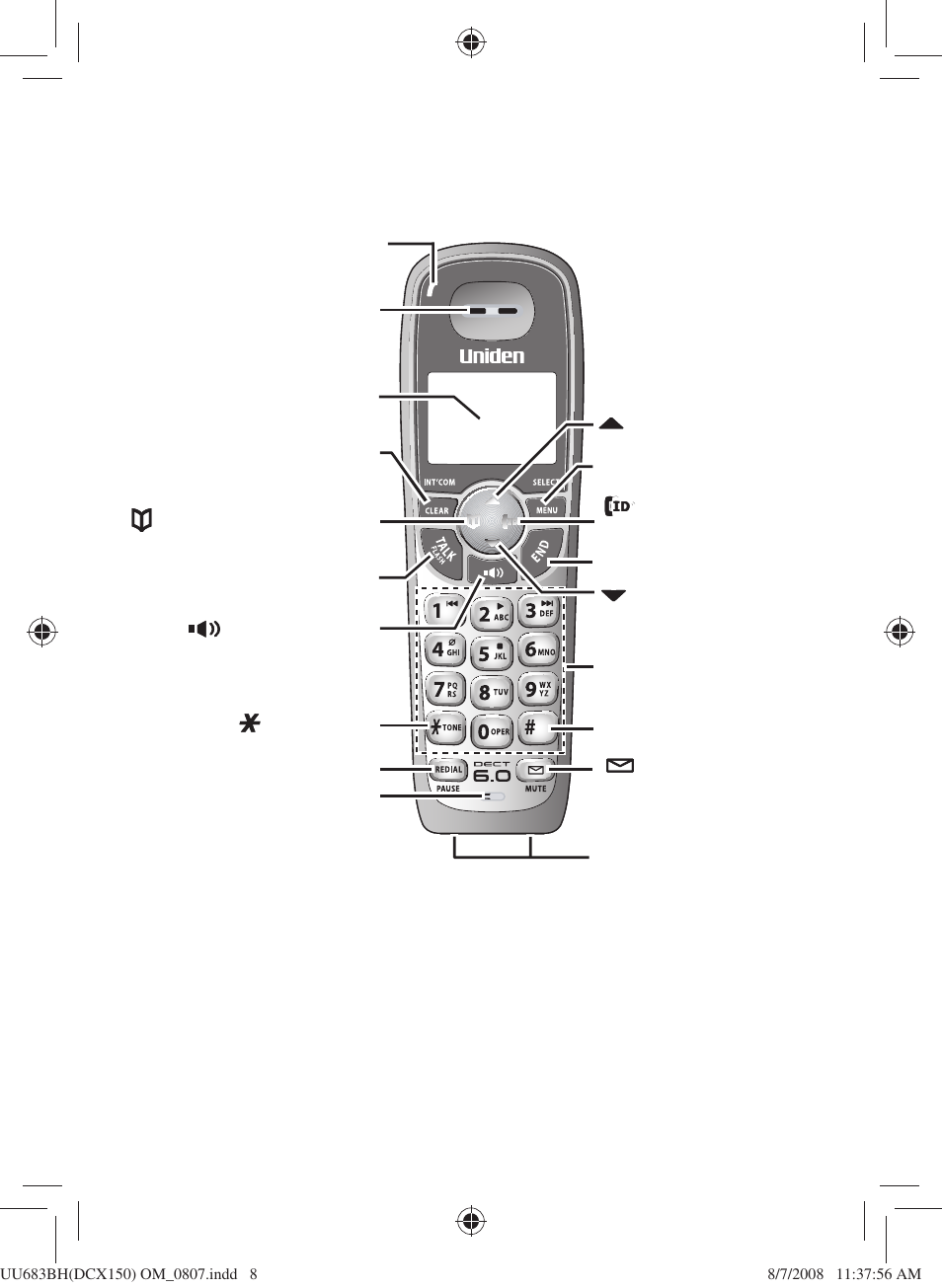 Using the interface | Uniden DCX150 Series User Manual | Page 9 / 24