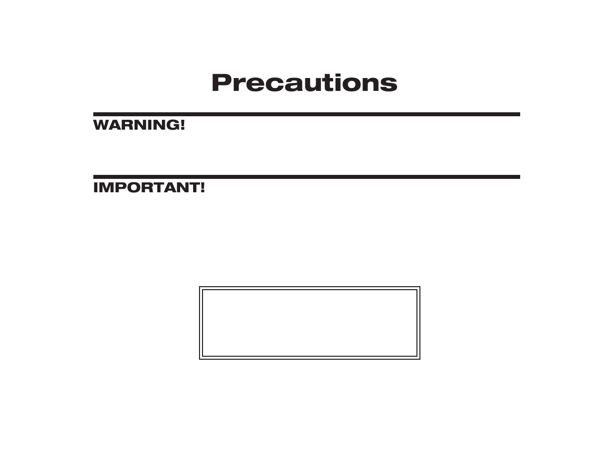 Precautions, Warning, Important | Uniden BcT7 User Manual | Page 36 / 39