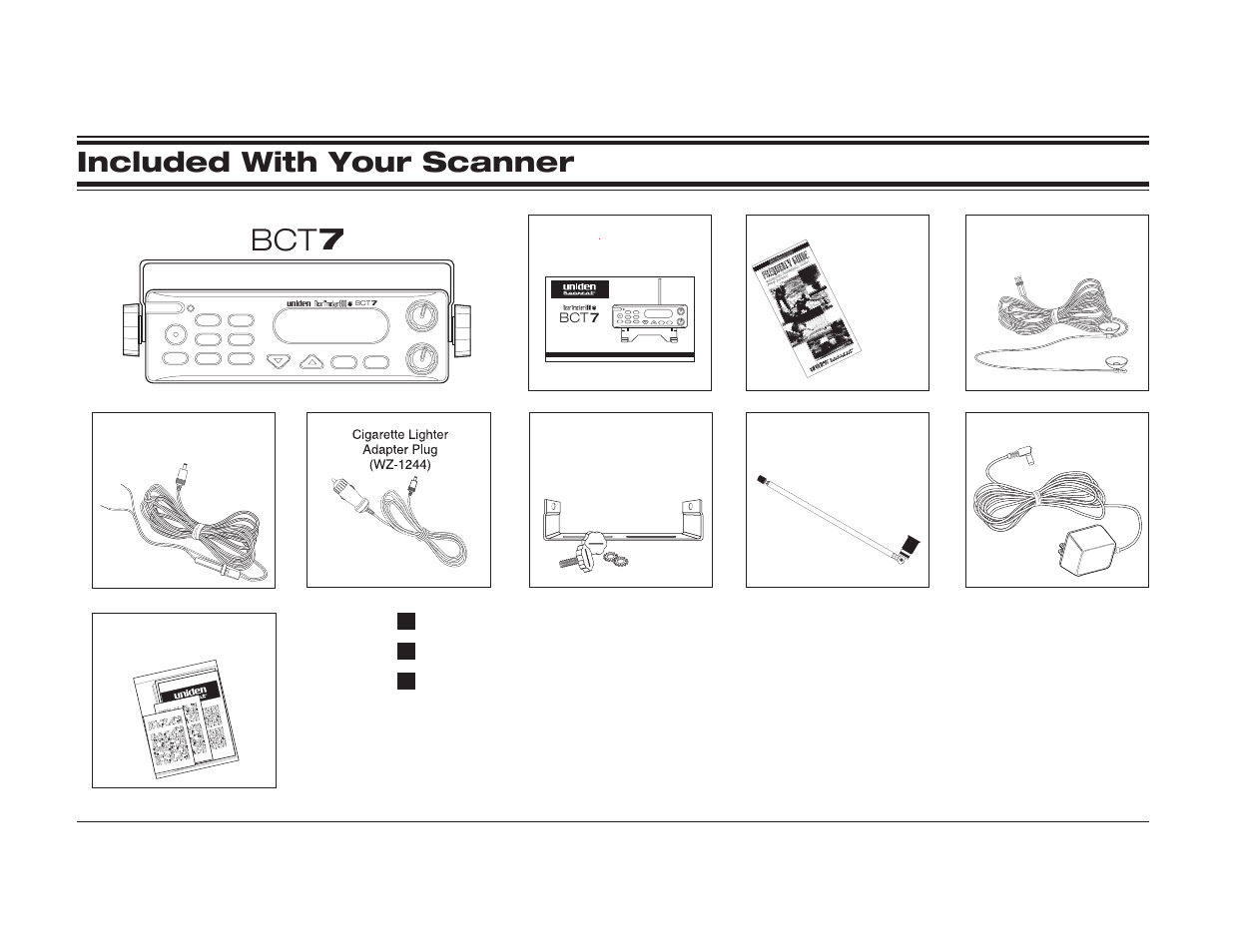 Included with your scanner 6, Bct 7, Included with your scanner | Beartracker 800 | Uniden BcT7 User Manual | Page 6 / 39