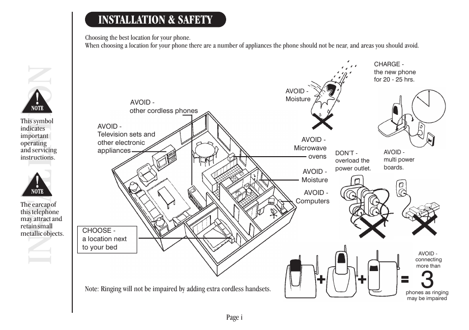 Inst alla tion, Installation & safety | Uniden XSR917/918 User Manual | Page 2 / 36