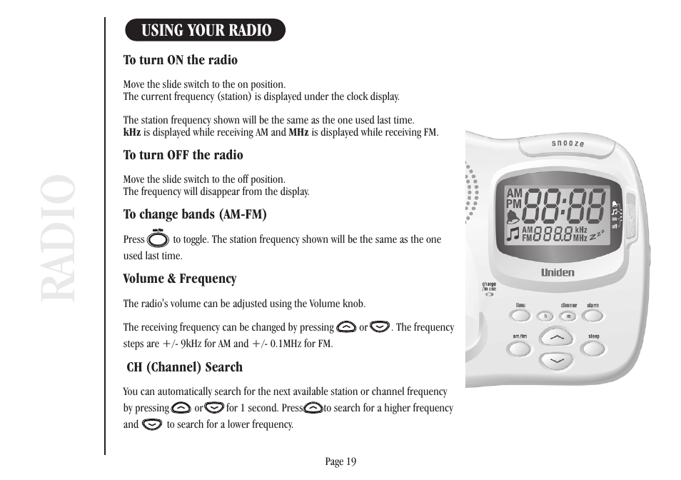 Ra dio, Using your radio | Uniden XSR917/918 User Manual | Page 27 / 36