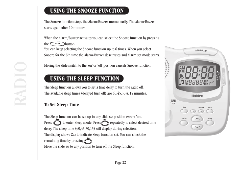 Ra dio | Uniden XSR917/918 User Manual | Page 30 / 36