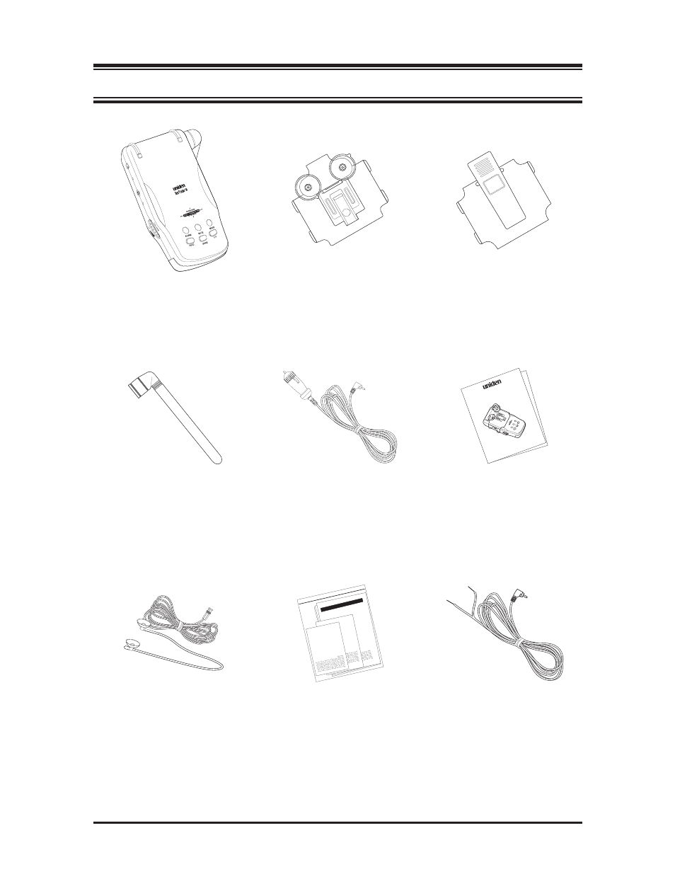 Included with your bct-10 scanner 4, Included with your bct-10 scanner, Bct-10 operating guide flexible mobile antenna | Other printed material straight power cord | Uniden BCT-10 User Manual | Page 4 / 40