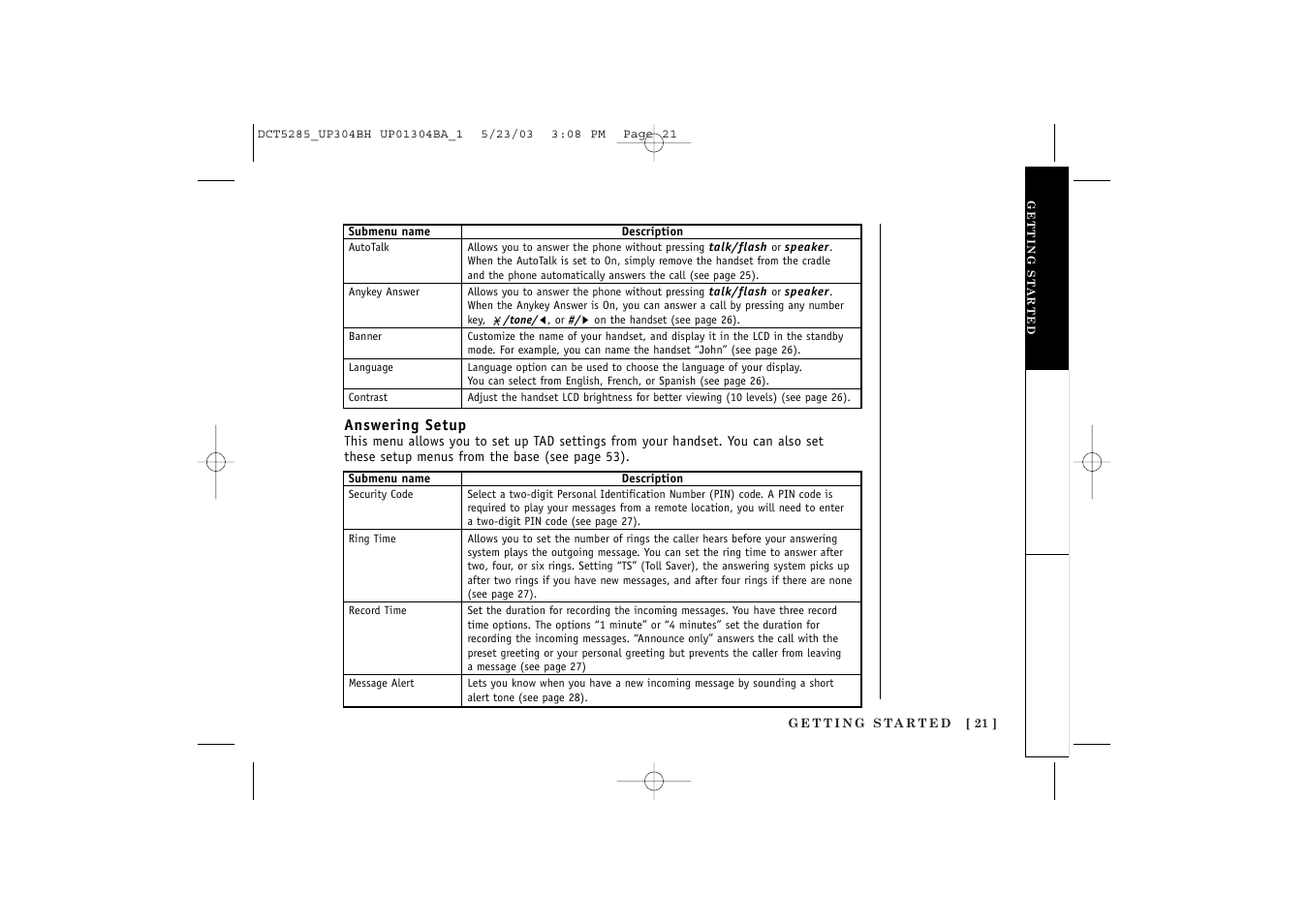 Uniden DCT5285 User Manual | Page 23 / 84
