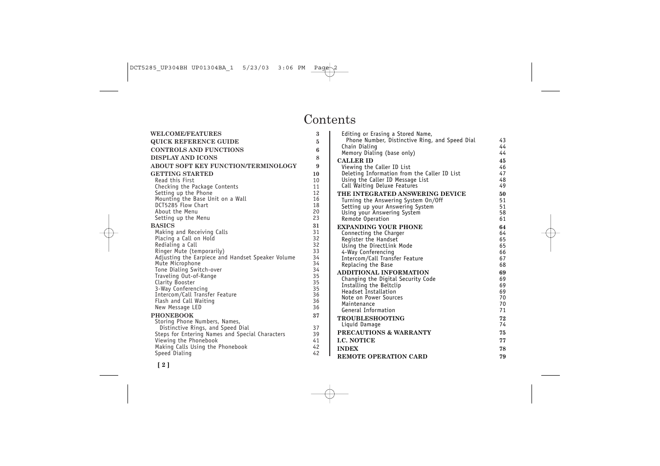 Uniden DCT5285 User Manual | Page 4 / 84