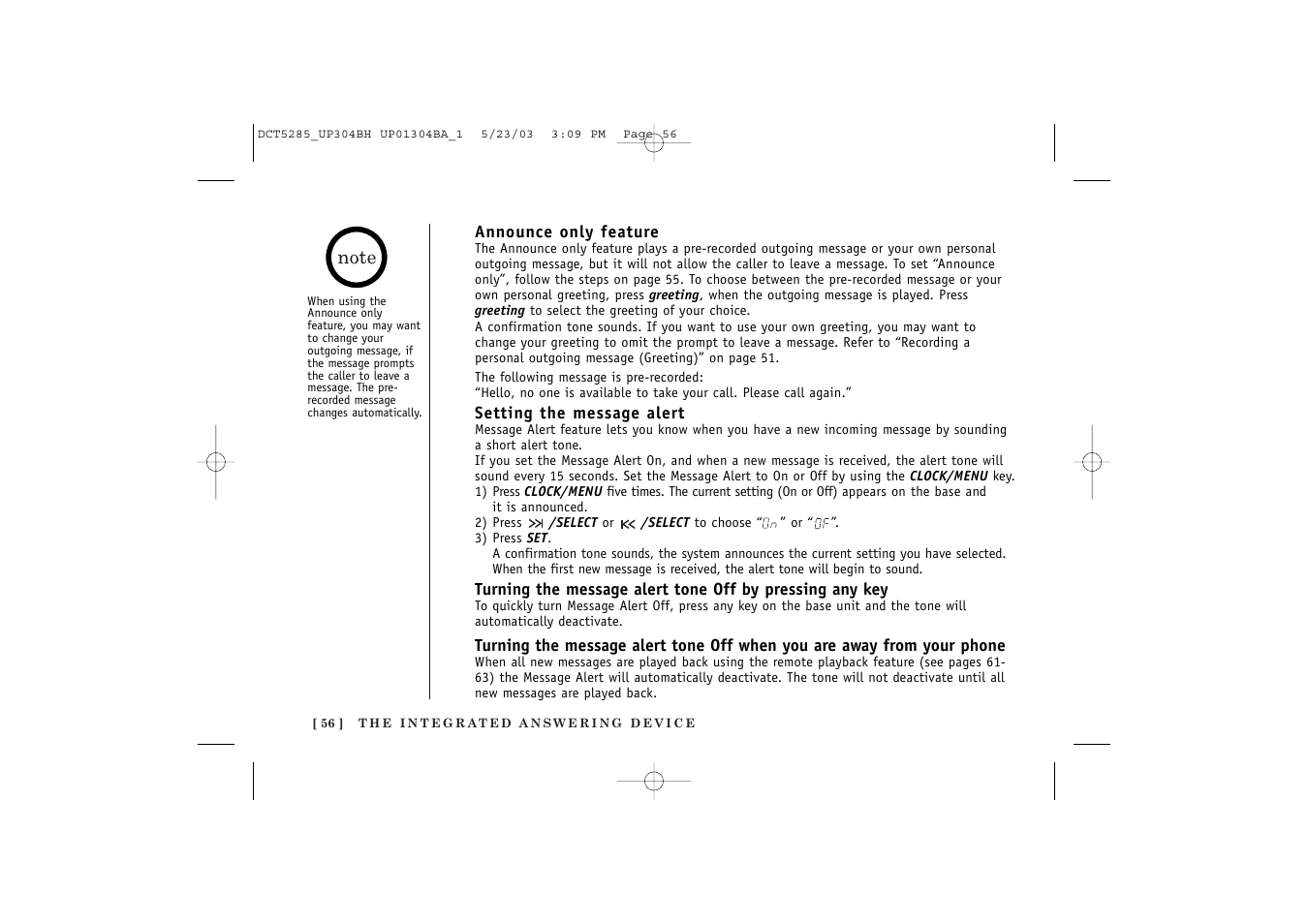 Uniden DCT5285 User Manual | Page 58 / 84