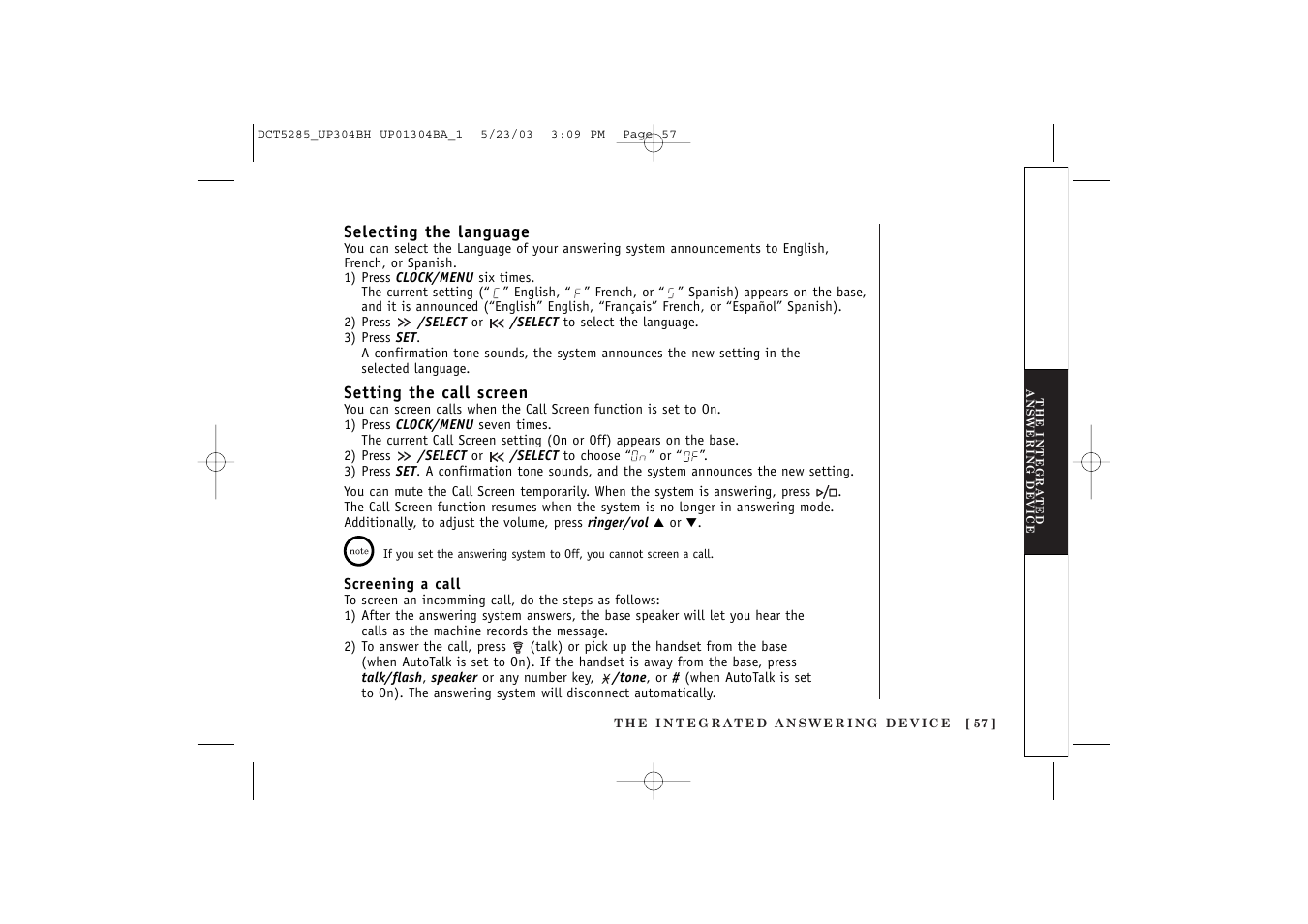 Uniden DCT5285 User Manual | Page 59 / 84